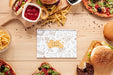 Free Top View Of Fast Food On Wooden Table With Notebook Mock-Up Psd