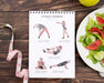 Free Top View Of Fitness Notebook With Salad And Measuring Tape Psd