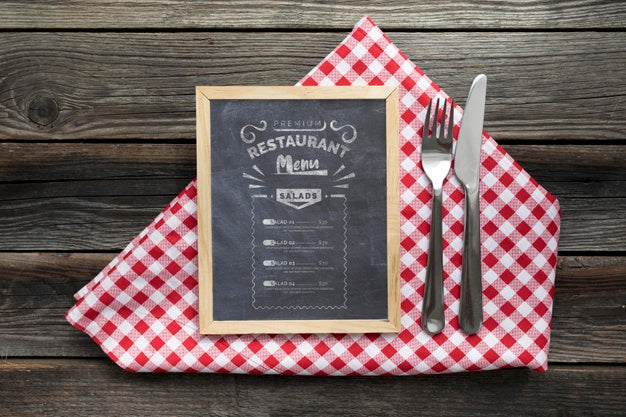 Free Top View Of Food Menu Concept Mock-Up Psd