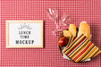 Free Top View Of Frame With Glasses For Picnic Psd