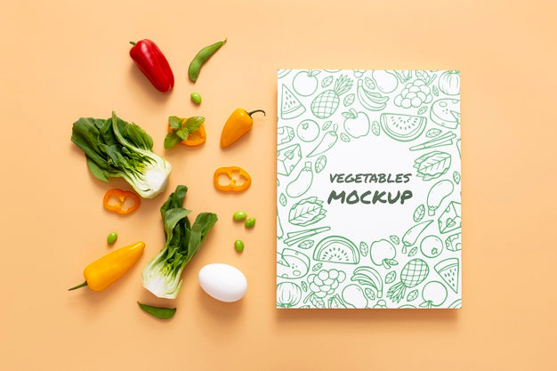 Free Top View Of Healthy Vegetables Concept Mock-Up Psd