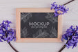 Free Top View Of Hyacinth Flowers With Frame Mock-Up Psd