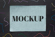 Free Top View Of Mock-Up Frame Design With Thread Psd