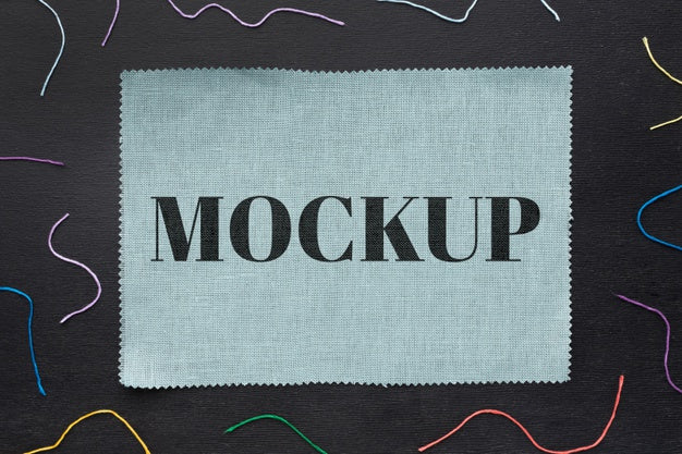 Free Top View Of Mock-Up Frame Design With Thread Psd