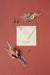 Free Top View Of Mock-Up Rustic Paper Wedding Invitation With Leaves And Flowers Psd