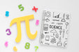 Free Top View Of Notebook With Pi Sign Psd
