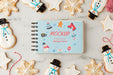 Free Top View Of Snowflake And Snowman Cookies Psd