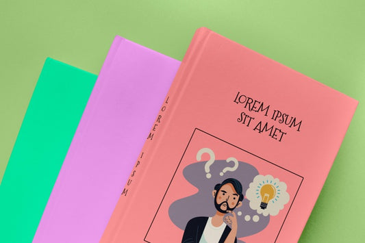Free Top View Pile Of Different Book Mock-Ups Psd