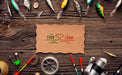 Free Top View Rod And Fishing Accessories With Bait Psd