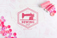 Free Top View Sewing Concept With Mock-Up Psd