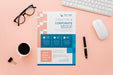 Free Top View Stationery Mock-Up With Modern Devices Psd