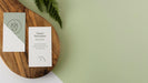 Free Top View Stationery On Wood Frame Psd