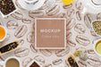 Free Top View Tea Cup On Table Psd