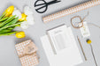 Free Top View Wrapping Paper With Birthday Present Psd