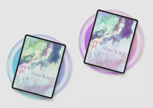Free Transparent Glass Circle Shape With Tablets Psd