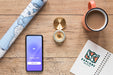 Free Travel Concept With Phone Mockup Psd