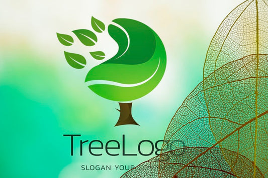Free Tree Logo With Translucent Leaves Psd