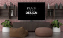 Free Tv In Living Room Mockup Psd