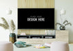 Free Tv In Living Room Mockup Psd