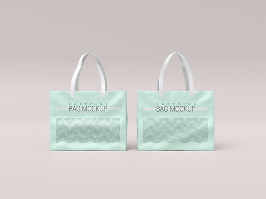 Free Two Realistic Shopping Bag Mockup Psd