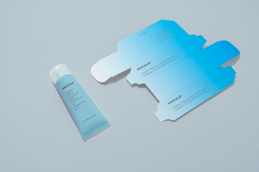 Free Unfolded Cosmetic Box Mockup Psd