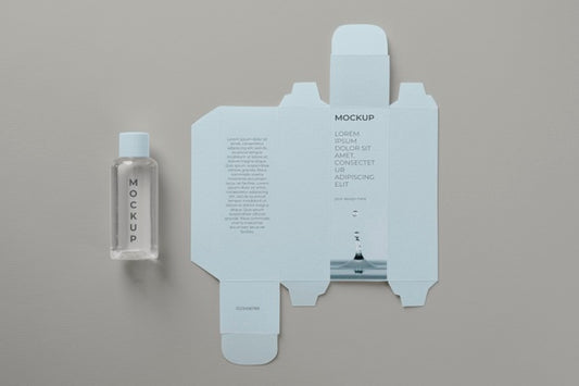 Free Unfolded Cosmetic Box Mockup Psd
