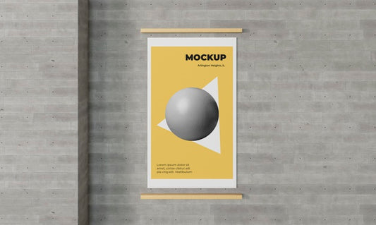 Free Urban Poster Grey Concrete Mock Up Psd