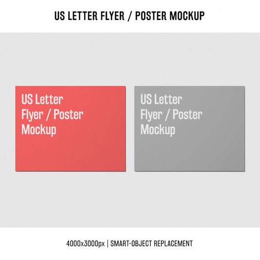 Free Us Letter Flyer Or Poster Mockups In Two Colors Psd