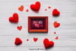 Free Valentine Elements And Frame Mockup Psd