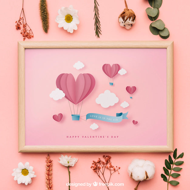 Free Valentine Frame Mockup Psd