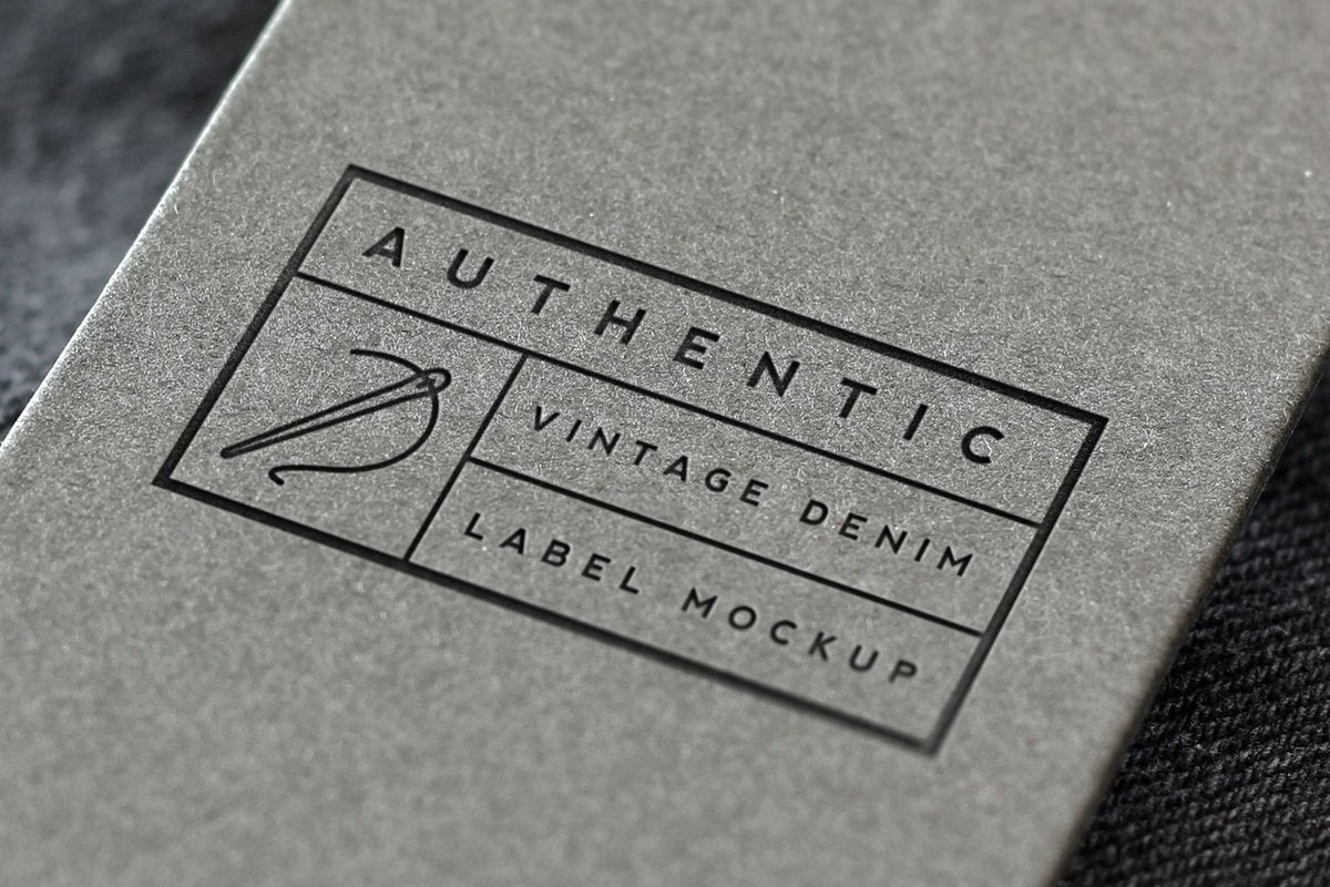 Free Vintage Denim Label Logo Mockup
