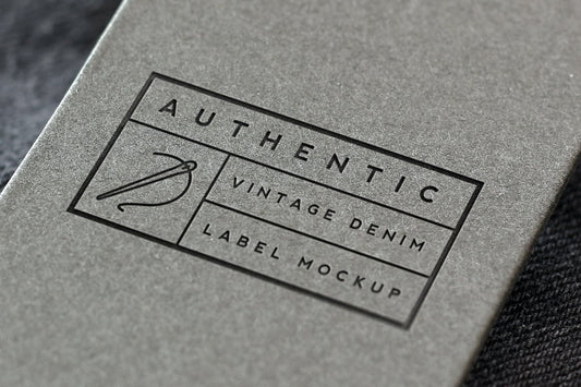 Free Vintage Denim Label Logo Mockup