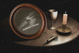 Free Vintage Medicine Syringe And Halloween Round Frame With Skull Psd