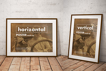 Free Vintage Posters Frame Mockup