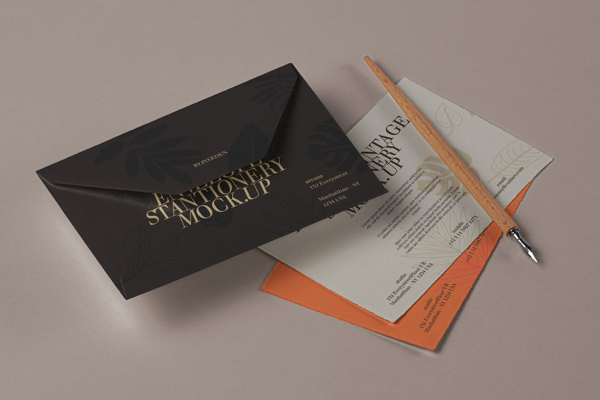 Free Vintage Psd Invitation Mockup Set