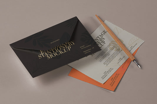 Free Vintage Psd Invitation Mockup Set