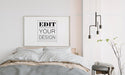 Free Wall Art Canvas Or Picture Frame Mockup Interior In A Bedroom Psd