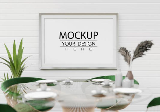 Free Wall Art Mockup, Canvas Frame In Living Room Psd