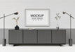 Free Wall Art Mockup, Canvas Frame In Living Room Psd