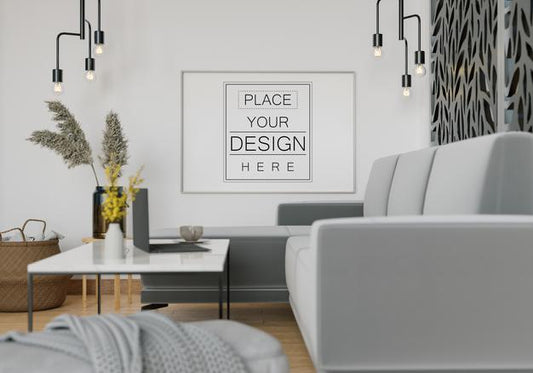 Free Wall Art Mockup, Canvas Or Picture Frame In Living Room Psd