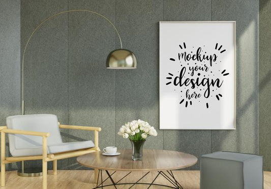 Free Wall Art Mockup, Canvas Or Picture Frame In Living Room Psd