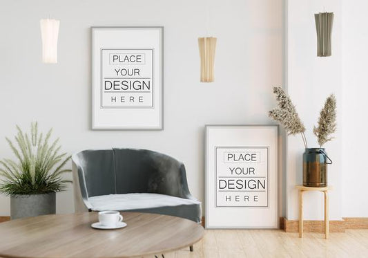 Free Wall Art Mockup, Canvas Or Picture Frame In Living Room Psd