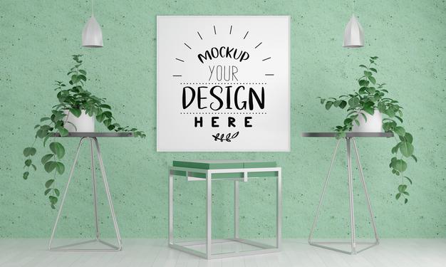Free Wall Art Or Picture Frame In Living Room Mockup Psd