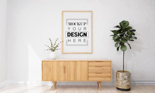 Free Wall Art Or Picture Frame In Living Room Mockup Psd