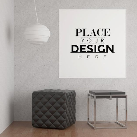 Free Wall Art Or Picture Frame In Living Room Mockup Psd
