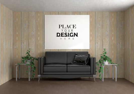 Free Wall Art Or Picture Frame In Living Room Mockup Psd