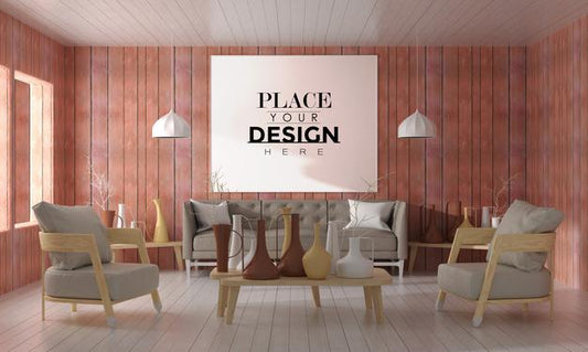 Free Wall Art Or Picture Frame In Living Room Mockup Psd