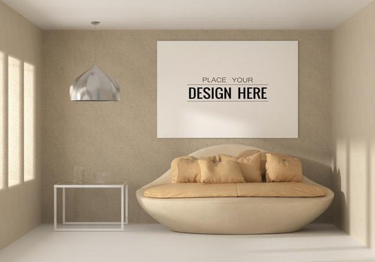 Free Wall Art Or Picture Frame In Living Room Mockup Psd