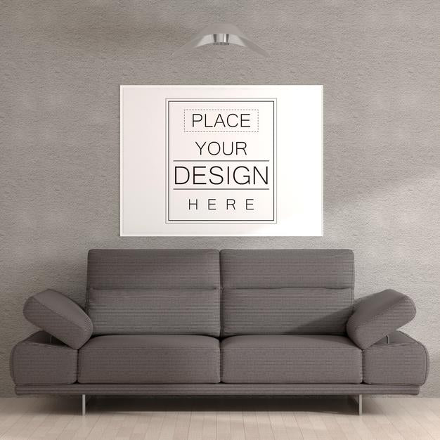 Free Wall Art Or Picture Frame In Living Room Mockup Psd