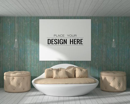 Free Wall Art Or Picture Frame In Living Room Mockup Psd